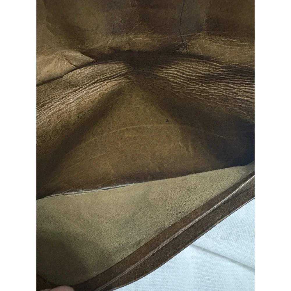 Vintage Coach Brown Leather Envelope Wallet Gold Snap Card Holder